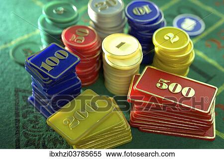 Stock Photography - Stack of roulette chips or poker chips. Fotosearch