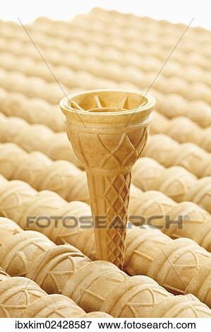 Stacked ice cream cones View Large Photo Image Stock Photo - Stacked ice cream cones. Fotosearch