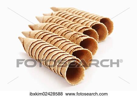 Stacked ice cream cones View Large Photo Image Stock Photo - Stacked ice cream cones. Fotosearch