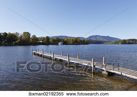 Stock Photography - "Staffelsee Lake, jetty in Seehausen, Blaues Land region, Upper Bavaria, Bavaria, Germany, Europe, PublicGround, Europe". Fotosearch