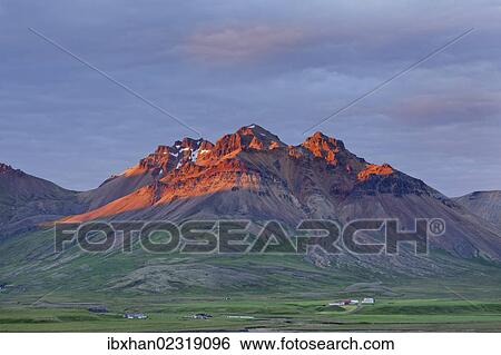 Stock Photograph - "Staoarfjall in the morning light, Bakkageroi, Iceland, Europe". Fotosearch