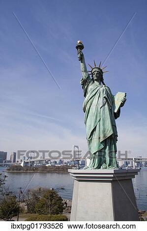 Statue Of Liberty Odaiba Tokyo Japan Asia Stock Photograph Ibxtpg Fotosearch