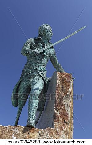 "Statue of the corsair Georges Rene Le Peley de Pleville with a wooden leg, Haute Ville, Granville, Departement Manche, Cotentin Peninsula, Lower Normandy, France, Europe" View Large Photo Image Stock Photo - "Statue of the corsair Georges Rene Le Peley de Pleville with a wooden leg, Haute Ville, Granville, Departement Manche, Cotentin Peninsula, Lower Normandy, France, Europe". Fotosearch