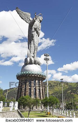 "Statue of the Virgin of Quito, El Panecillo Hill, Quito, Pichincha Province, Ecuador, South America" View Large Photo Image Stock Image - "Statue of the Virgin of Quito, El Panecillo Hill, Quito, Pichincha Province, Ecuador, South America". Fotosearch