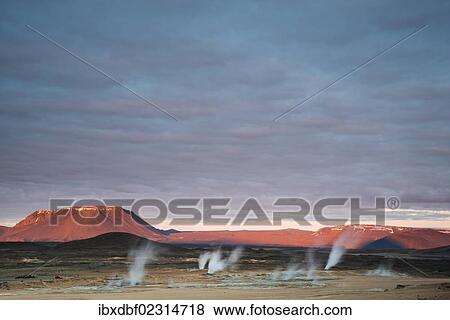 "Steaming solfataras, fumaroles, mud pools, sulfur and other minerals, Hveraroend geothermal area, Namafjall mountains, Myvatn area, Norourland eystra, the north-east region, Iceland, Europe" View Large Photo Image Stock Photo - "Steaming solfataras, fumaroles, mud pools, sulfur and other minerals, Hveraroend geothermal area, Namafjall mountains, Myvatn area, Norourland eystra, the north-east region, Iceland, Europe". Fotosearch