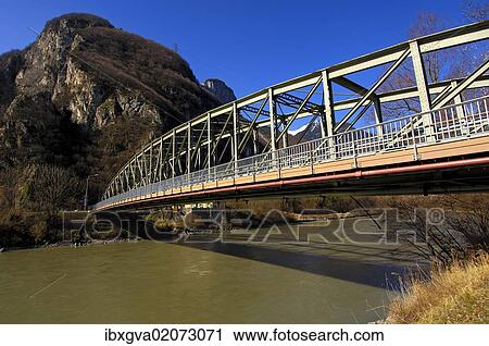 "Steel bridge crossing Rhone River, near Chessel, Vaud, Switzerland, Europe" View Large Photo Image Stock Image - "Steel bridge crossing Rhone River, near Chessel, Vaud, Switzerland, Europe". Fotosearch