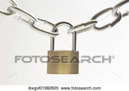 Steel chain with a padlock View Large Photo Image Stock Photography - Steel chain with a padlock. Fotosearch