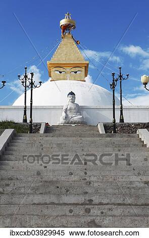 Stock Photography - "Steps to the stupa in Amarbayasgalant Monastery, Selenge Aimag, Mongolia, Asia". Fotosearch