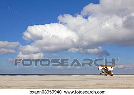 "Stilt building on the beach, St. Peter-Ording, Eiderstedt, North Frisia, Schleswig-Holstein, Northern Germany, Germany, Europe" View Large Photo Image Stock Image - "Stilt building on the beach, St. Peter-Ording, Eiderstedt, North Frisia, Schleswig-Holstein, Northern Germany, Germany, Europe". Fotosearch
