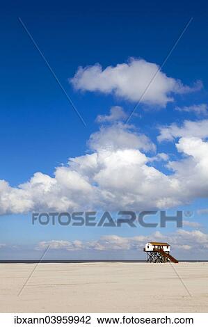 "Stilt building on the beach, St. Peter-Ording, Eiderstedt, North Frisia, Schleswig-Holstein, Northern Germany, Germany, Europe" View Large Photo Image Stock Image - "Stilt building on the beach, St. Peter-Ording, Eiderstedt, North Frisia, Schleswig-Holstein, Northern Germany, Germany, Europe". Fotosearch