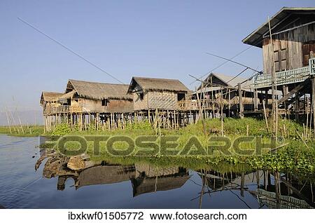 "Stilt houses built by the Inthas in Maing Thauk on the Inle Lake, Shan State, Myanmar, Burma, Southeast Asia, Asia" View Large Photo Image Stock Image - "Stilt houses built by the Inthas in Maing Thauk on the Inle Lake, Shan State, Myanmar, Burma, Southeast Asia, Asia". Fotosearch