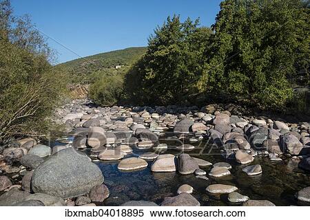 Stock Photography - "Stones in the Fango river, Tuarelli, Fango valley, Vallee du Fango, Haute-Corse, Corsica, France, Europe". Fotosearch