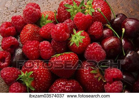 "Strawberries, raspberries and cherries, Germany, Europe" View Large Photo Image Stock Photo - "Strawberries, raspberries and cherries, Germany, Europe". Fotosearch