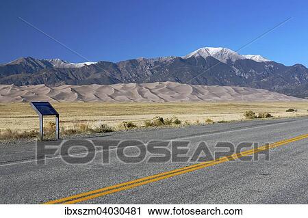 "Street, behind the Sangre de Cristo Mountains, Great Sand Dunes National Park and Preserve, Colorado, United States, North America" View Large Photo Image Stock Image - "Street, behind the Sangre de Cristo Mountains, Great Sand Dunes National Park and Preserve, Colorado, United States, North America". Fotosearch