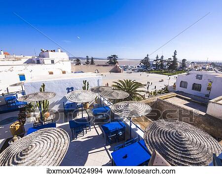 "Street cafe Taros, Moulay Hassan Square, old town, UNESCO World Heritage Site, Essaouira, Morocco, Africa" View Large Photo Image Picture - "Street cafe Taros, Moulay Hassan Square, old town, UNESCO World Heritage Site, Essaouira, Morocco, Africa". Fotosearch
