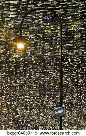 Stock Photography - "Street lamp with Christmas lights, Kohlmarkt street, Innere Stadt district, Vienna, Austria, Europe". Fotosearch