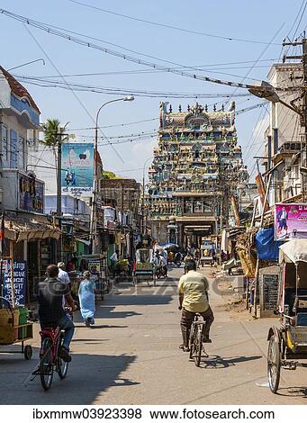 "Street scene with temple, Tiruchirappalli, Tamil Nadu, India, Asia" View Large Photo Image Stock Photo - "Street scene with temple, Tiruchirappalli, Tamil Nadu, India, Asia". Fotosearch