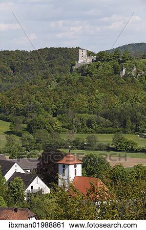 "Streitberg with Neideck ruins at back, market town of Wiesenttal, Franconian Switzerland, Upper Franconia, Franconia, Bavaria, Germany, Europe" View Large Photo Image Stock Image - "Streitberg with Neideck ruins at back, market town of Wiesenttal, Franconian Switzerland, Upper Franconia, Franconia, Bavaria, Germany, Europe". Fotosearch