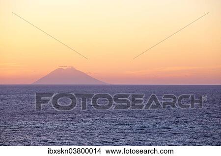 "Stromboli volcano from the mainland, Tropea, Calabria, Italy, Europe" View Large Photo Image Picture - "Stromboli volcano from the mainland, Tropea, Calabria, Italy, Europe". Fotosearch
