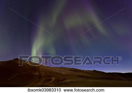 "Strong northern lights, Hverarond high temperature or geothermal area, Namafjall mountains, Myvatn area, Northeastern Region, Iceland, Europe" View Large Photo Image Stock Image - "Strong northern lights, Hverarond high temperature or geothermal area, Namafjall mountains, Myvatn area, Northeastern Region, Iceland, Europe". Fotosearch