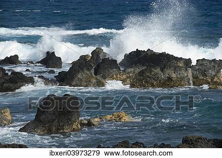 "Strong surf on the Pacific coast, Big Island, Hawaii, United States, North America" View Large Photo Image Stock Photo - "Strong surf on the Pacific coast, Big Island, Hawaii, United States, North America". Fotosearch
