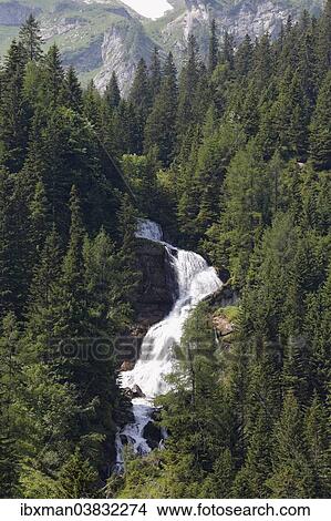 Picture - "Stuberfall waterfall, Nenzinger Himmel, Gamperdonatal valley, community of Nenzing, Ratikon, Vorarlberg, Austria, Europe". Fotosearch