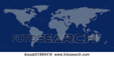 Stylized world map made of light blue dots on a dark blue surface View Large Photo Image Stock Photograph - Stylized world map made of light blue dots on a dark blue surface. Fotosearch
