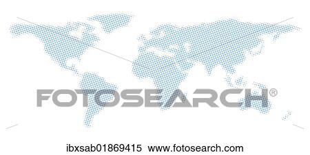 Stock Photography - Stylized world map made of light blue dots. Fotosearch