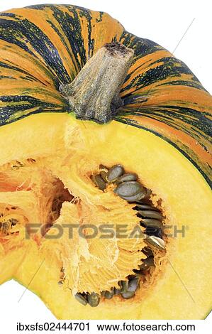 Stock Image - "Styrian Oil Pumpkin, pumpkin seeds and pulp". Fotosearch
