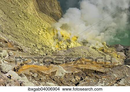 "Sulphur carriers climbing out of Kawah Ijen volcano, Ijen crater, Banyuwangi, East Java, Indonesia, Asia" View Large Photo Image Picture - "Sulphur carriers climbing out of Kawah Ijen volcano, Ijen crater, Banyuwangi, East Java, Indonesia, Asia". Fotosearch