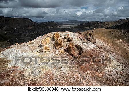 "Sulphur fields and chalk fields, rhyolite mountains, Landmannalaugar area, Fjallabak Nature Reserve, Highlands of Iceland, Southern Region, Iceland, Europe" View Large Photo Image Stock Photo - "Sulphur fields and chalk fields, rhyolite mountains, Landmannalaugar area, Fjallabak Nature Reserve, Highlands of Iceland, Southern Region, Iceland, Europe". Fotosearch