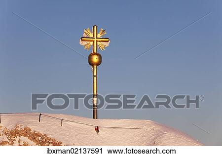 "Summit cross on Zugspitze Mountain, eastern summit, Wetterstein Mountains, Upper Bavaria, Bavaria, Germany, Europe" View Large Photo Image Stock Image - "Summit cross on Zugspitze Mountain, eastern summit, Wetterstein Mountains, Upper Bavaria, Bavaria, Germany, Europe". Fotosearch