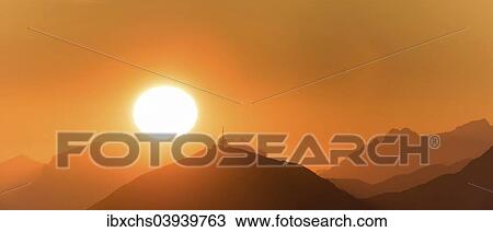Stock Image - "Sunrise above Patscherkofel mountain, Tyrol, Austria, Europe". Fotosearch