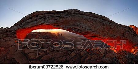 "Sunrise at Mesa Arch stone arch, Canyonlands National Park, near Moab, Utah, United States, North America" View Large Photo Image Stock Photograph - "Sunrise at Mesa Arch stone arch, Canyonlands National Park, near Moab, Utah, United States, North America". Fotosearch