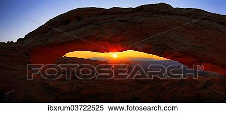 "Sunrise at Mesa Arch stone arch, Canyonlands National Park, near Moab, Utah, United States, North America" View Large Photo Image Stock Photography - "Sunrise at Mesa Arch stone arch, Canyonlands National Park, near Moab, Utah, United States, North America". Fotosearch