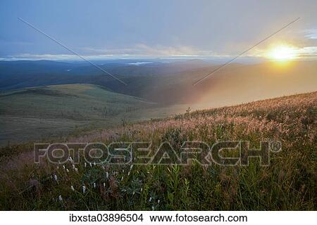 "Sunrise at the Taylor Highway, near the Chicken settlement, Alaska, United States, North America" View Large Photo Image Picture - "Sunrise at the Taylor Highway, near the Chicken settlement, Alaska, United States, North America". Fotosearch