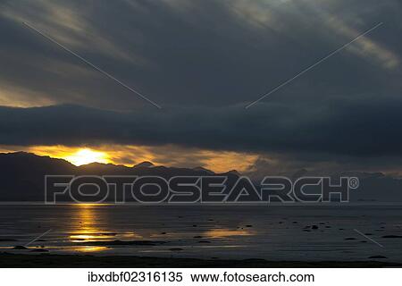 Stock Photography - "Sunrise, Eastfjords, Iceland, Europe". Fotosearch
