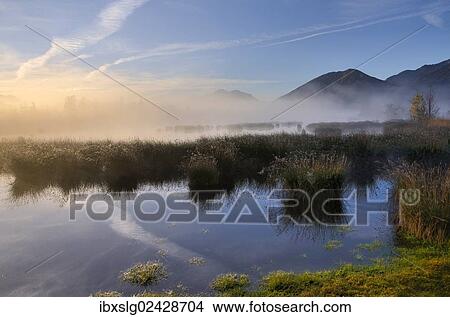 "Sunrise over moorland, alpine foothills, Grundbeckenmoor marsh, Nicklheim, Bavaria, Germany, Europe" View Large Photo Image Picture - "Sunrise over moorland, alpine foothills, Grundbeckenmoor marsh, Nicklheim, Bavaria, Germany, Europe". Fotosearch