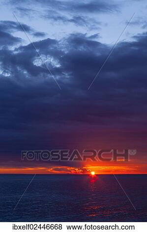 Stock Photo - "Sunrise over the Mediterranean Sea, Aegean, Turkey, Asia". Fotosearch