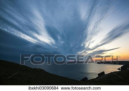 "Sunset at the Bedruthan Steps, Cornwall, England, United Kingdom, Europe" View Large Photo Image Picture - "Sunset at the Bedruthan Steps, Cornwall, England, United Kingdom, Europe". Fotosearch