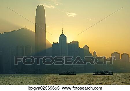 "Sunset behind the skyscrapers of Hong Kong Island, Hong Kong, China, Asia" View Large Photo Image Stock Image - "Sunset behind the skyscrapers of Hong Kong Island, Hong Kong, China, Asia". Fotosearch