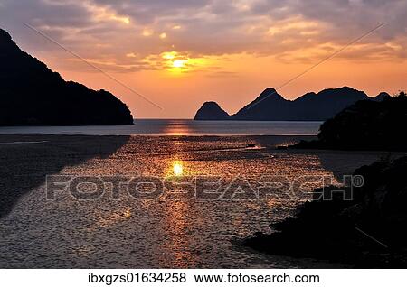 "Sunset in Cat Ba, Halong Bay, Vietnam, Southeast Asia, Asia" View Large Photo Image Stock Photo - "Sunset in Cat Ba, Halong Bay, Vietnam, Southeast Asia, Asia". Fotosearch