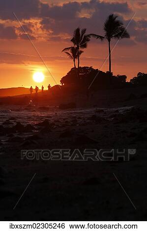 "Sunset, Old Airport Beach, Kailua-Kona, Big Island, Hawaii, USA" View Large Photo Image Stock Photograph - "Sunset, Old Airport Beach, Kailua-Kona, Big Island, Hawaii, USA". Fotosearch