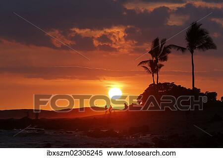 "Sunset, Old Airport Beach, Kailua-Kona, Big Island, Hawaii, USA" View Large Photo Image Stock Photography - "Sunset, Old Airport Beach, Kailua-Kona, Big Island, Hawaii, USA". Fotosearch