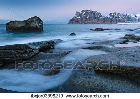 "Sunset on the Fjord, Uttakleiv, Vestvagoy, Lofoten, Norway, Europe" View Large Photo Image Stock Photo - "Sunset on the Fjord, Uttakleiv, Vestvagoy, Lofoten, Norway, Europe". Fotosearch