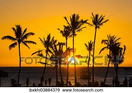 Stock Photo - "Sunset on the Kohala Coast, Anaeho'omalu Bay, Big Island, Hawaii, United States, North America". Fotosearch