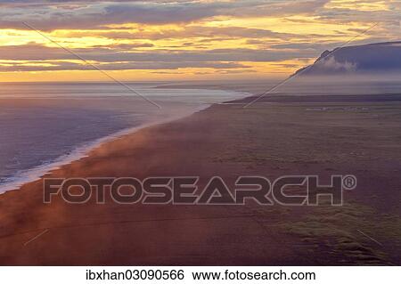 "Sunset on the south coast, Dyrholaey, Vik i Myrdal, Southern Region, Iceland, Europe" View Large Photo Image Stock Photograph - "Sunset on the south coast, Dyrholaey, Vik i Myrdal, Southern Region, Iceland, Europe". Fotosearch