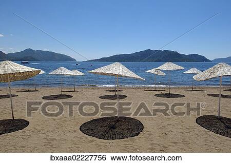 "Sunshades on the beach, Marmaris, Turkey, Western Asia, Asia" View Large Photo Image Stock Photograph - "Sunshades on the beach, Marmaris, Turkey, Western Asia, Asia". Fotosearch