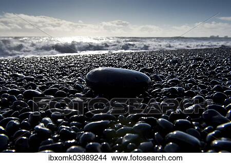 "Surf, black pebbles on the lava beach of Reynisfjara near Vik i Myrdal, South Coast, Iceland, Europe" View Large Photo Image Picture - "Surf, black pebbles on the lava beach of Reynisfjara near Vik i Myrdal, South Coast, Iceland, Europe". Fotosearch