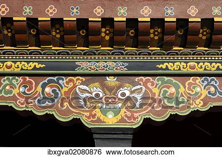 "Symbolic representation of a tiger on the beams of a building, Thimphu, Bhutan, South Asia, Asia" View Large Photo Image Stock Photograph - "Symbolic representation of a tiger on the beams of a building, Thimphu, Bhutan, South Asia, Asia". Fotosearch